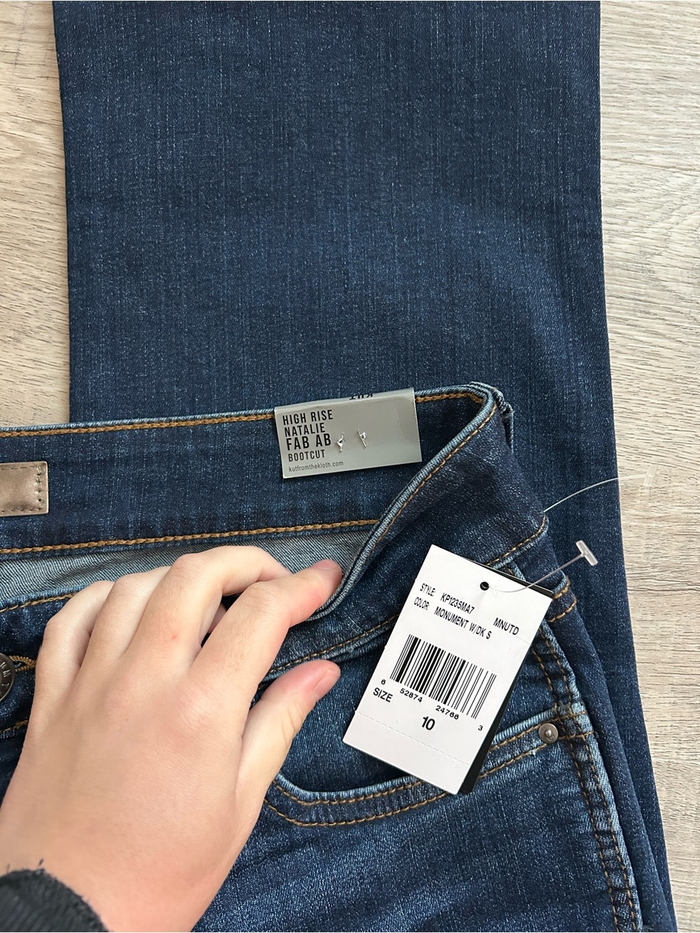 Kut From The Kloth High Rise Natalie Fab Ab Bootcut Jeans NWT Monument Blue 10 - Picture 6 of 8